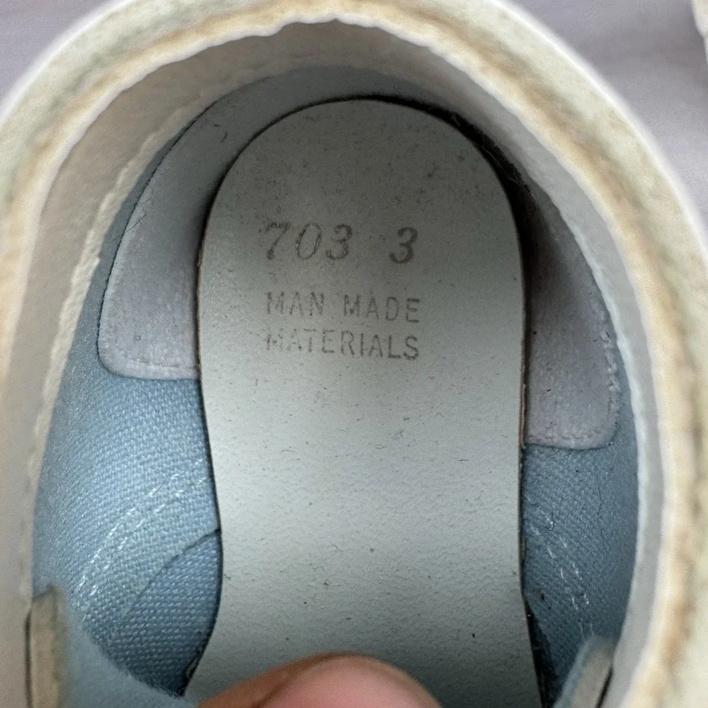Size‎ 3c - Vintage Infant White High Leather Manmade Crib Shoes Made In USA